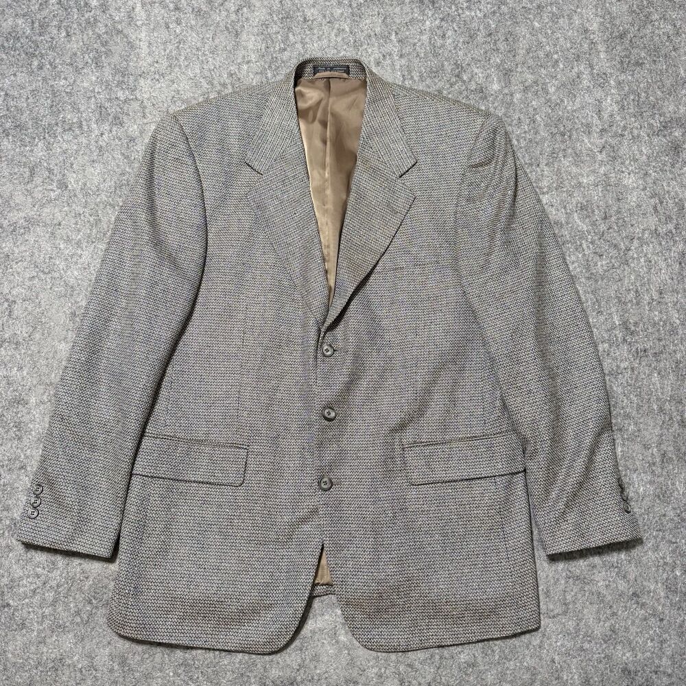 Jeffrey Banks Couture Mens 42R Silk Wool Blazer Sport Coat Jacket Lana Seta